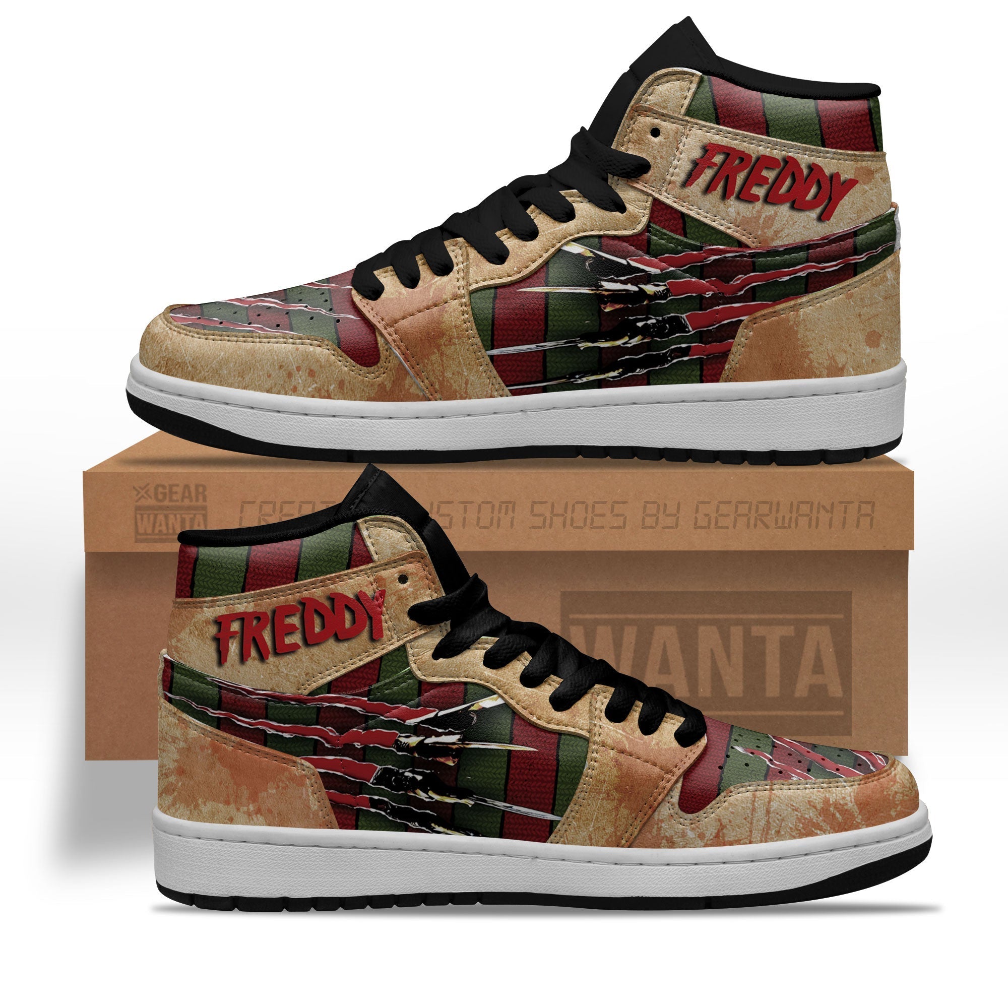 Ideafootwear Freddy Krueger AJ1 High Sneakers Shoes For Men And Women 4