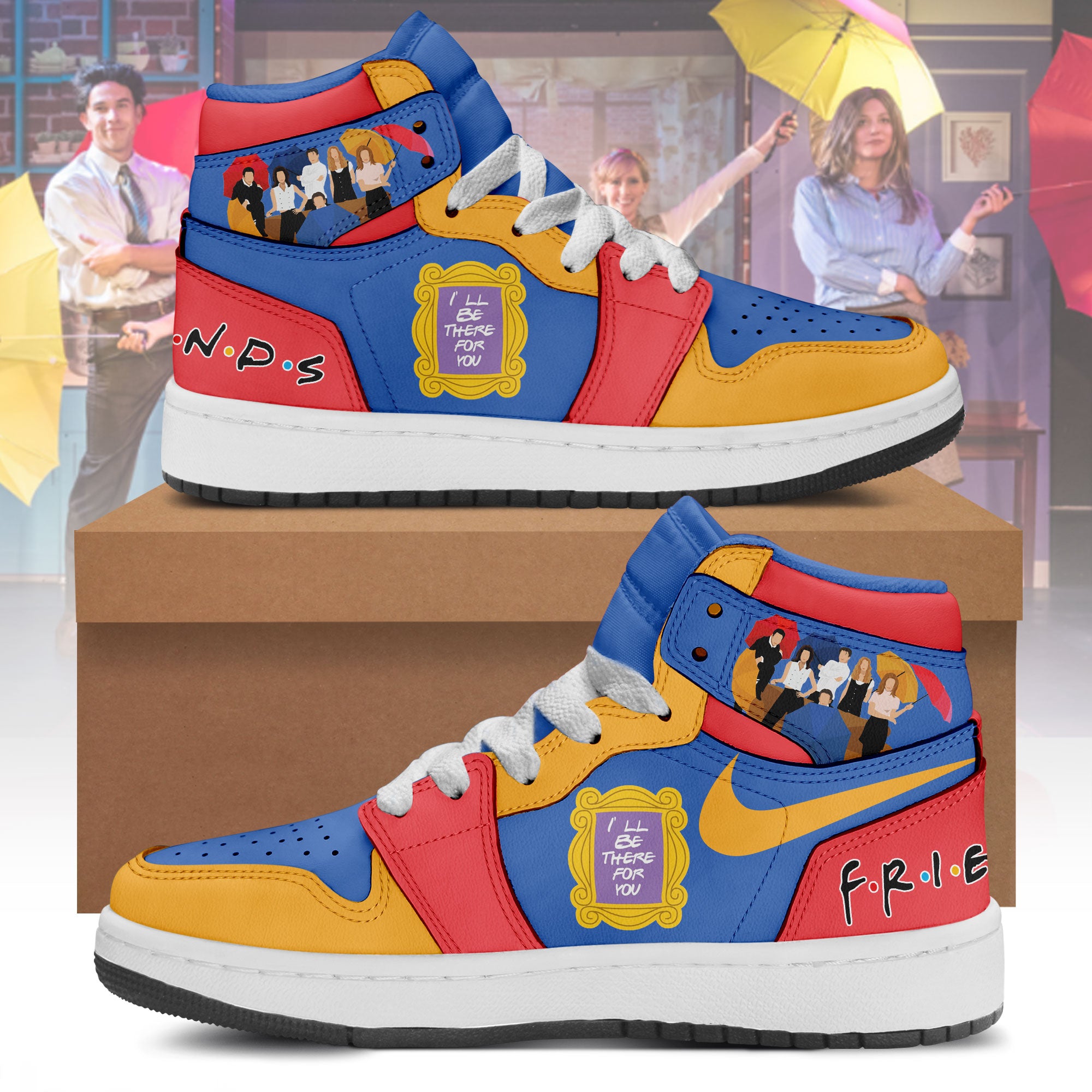 Ideafootwear Friends AJ1 High Sneakers Shoes For Men And Women 9
