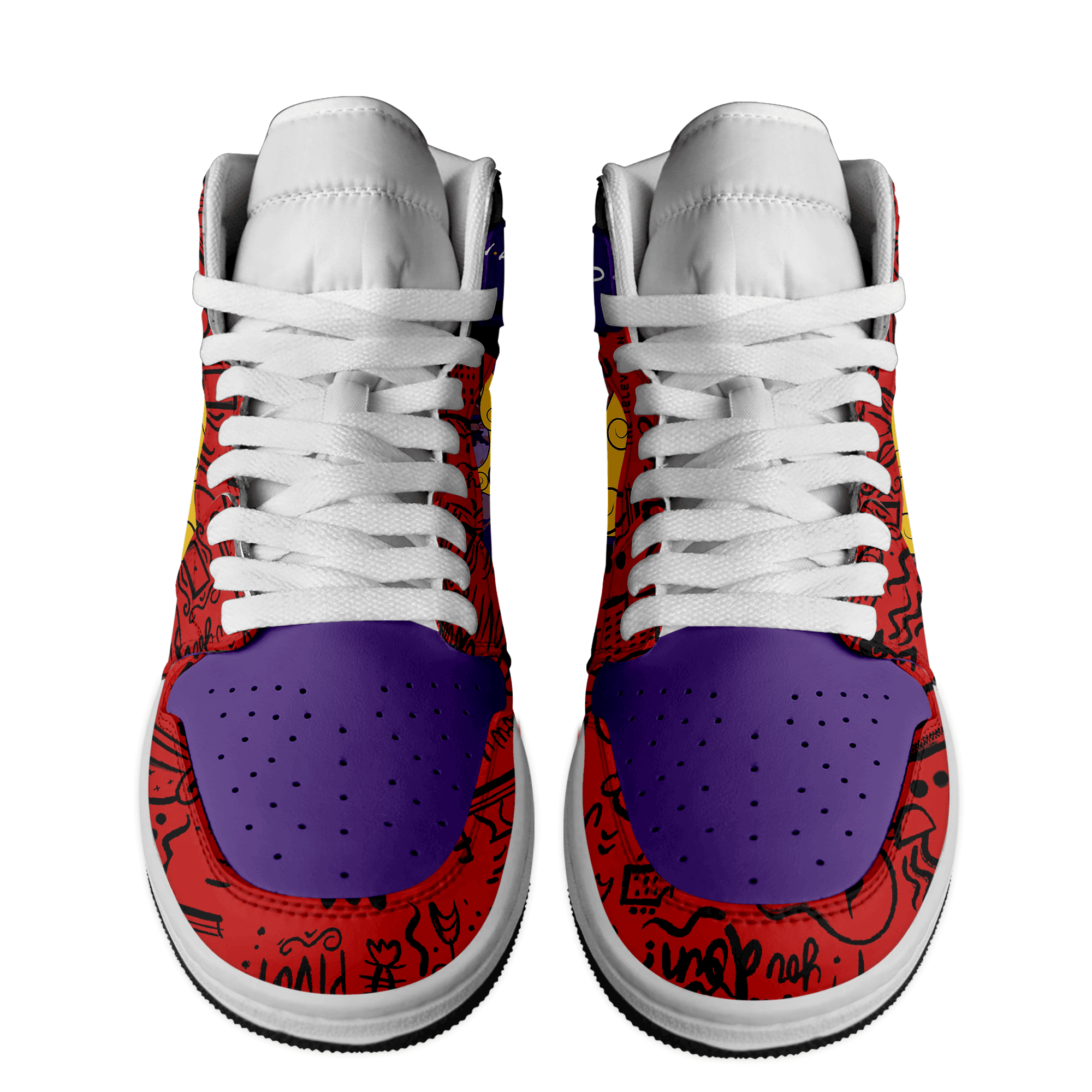 Ideafootwear Friends AJ1 High Sneakers Shoes For Men And Women 11