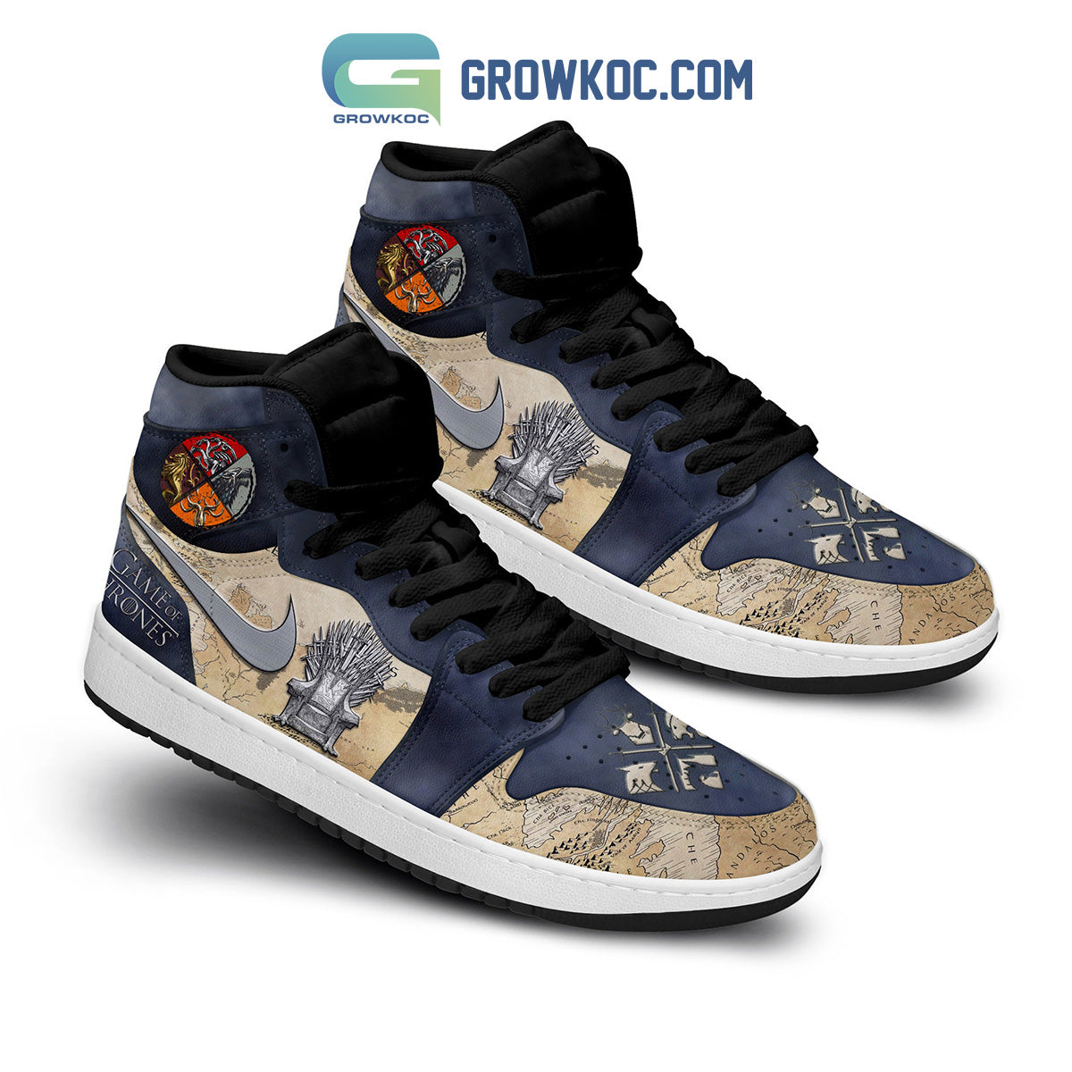 Ideafootwear Game of Thrones AJ1 High Sneakers Shoes For Men And Women 3