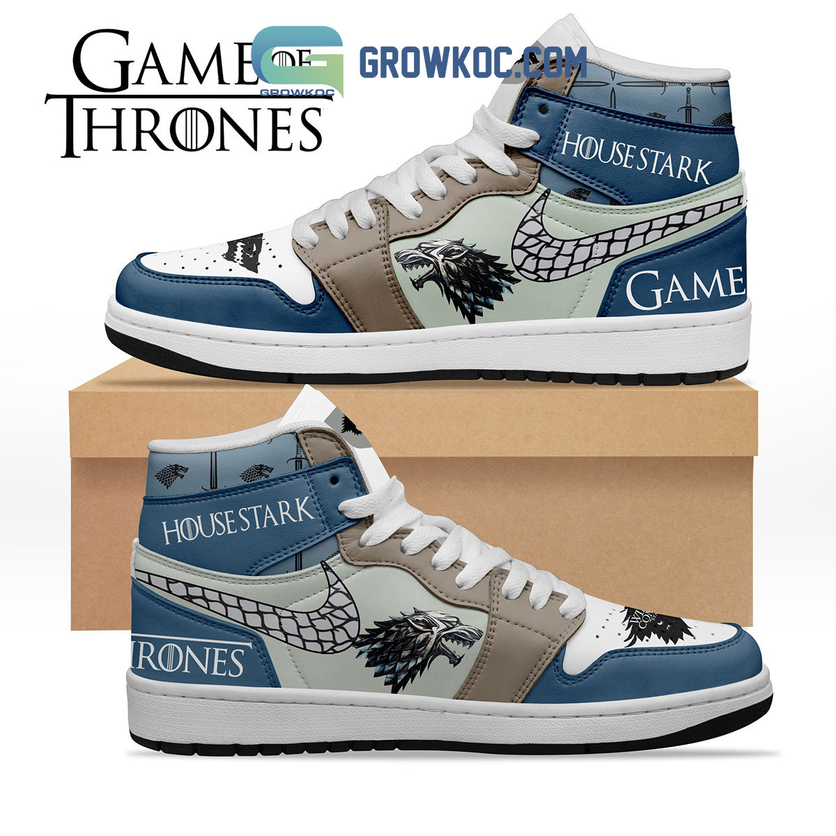 Ideafootwear Game of Thrones AJ1 High Sneakers Shoes For Men And Women 2