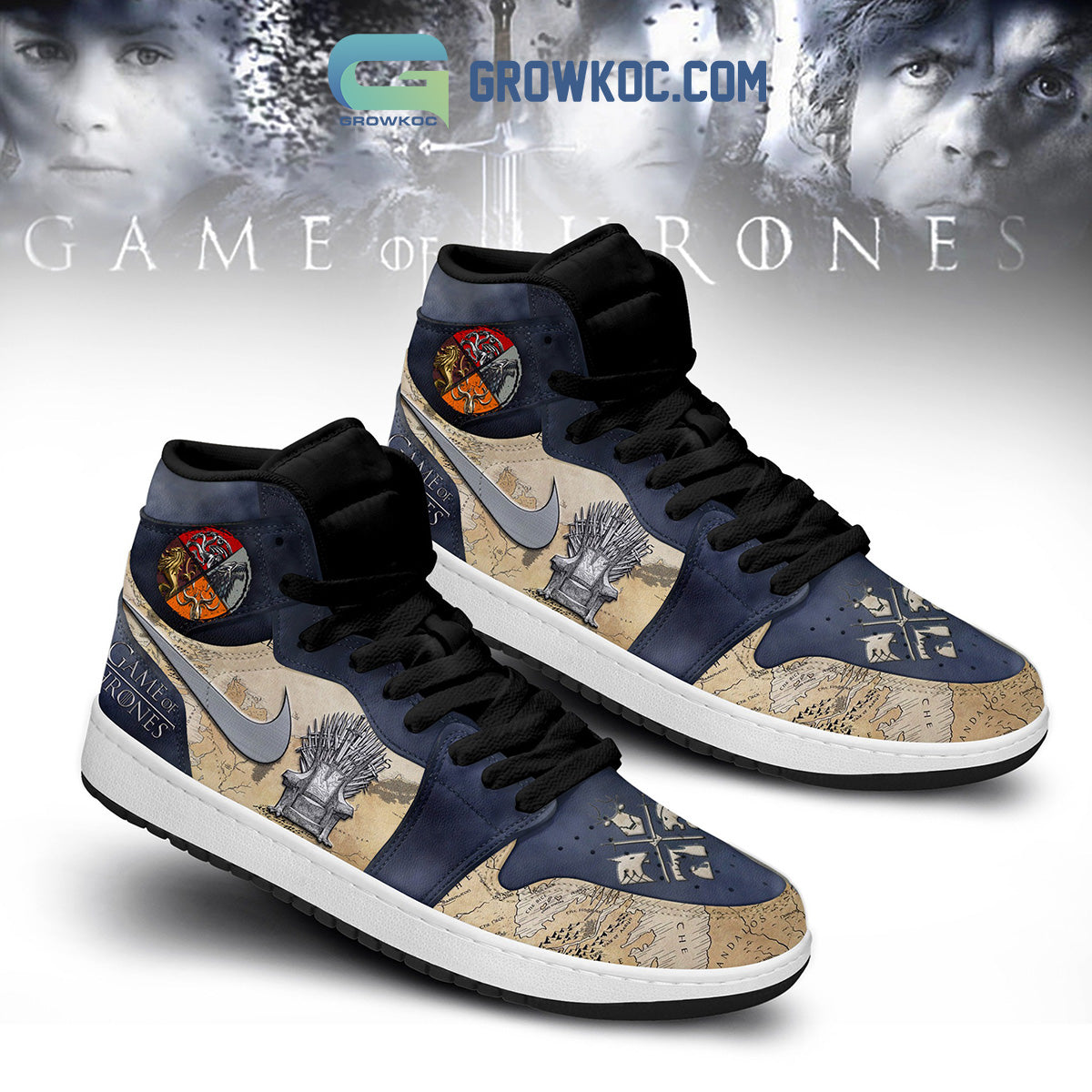 Ideafootwear Game of Thrones AJ1 High Sneakers Shoes For Men And Women 3