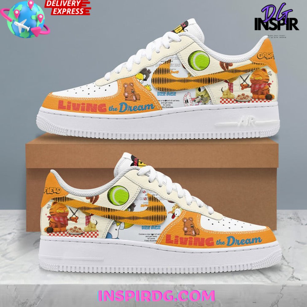 Ideafootwear Garfield Living The Dream Air Low-Top Sneakers Shoes For Men And Women 1