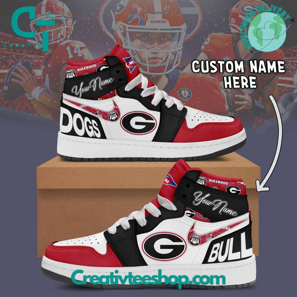 Ideafootwear Georgia Bulldogs AJ1 High Sneakers Shoes For Men And Women 1