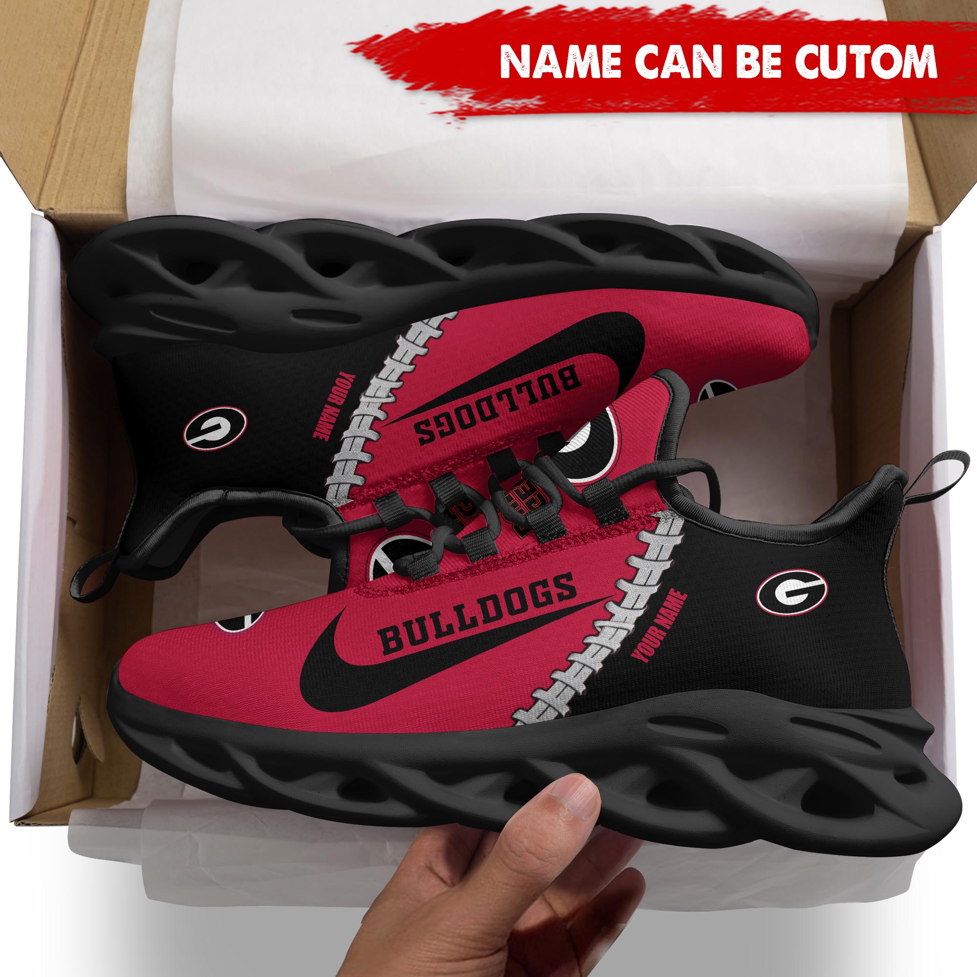 Ideafootwear Georgia Bulldogs Max Soul Shoes Sneakers For Men And Women 2