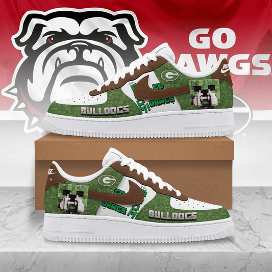 Ideafootwear Georgia Bulldogs x Minecraft Air Low-Top Sneakers Shoes For Men And Women 1