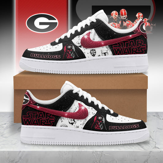 Ideafootwear Georgia Bulldogs x Star Wars Night Air Low-Top Sneakers Shoes For Men And Women 1