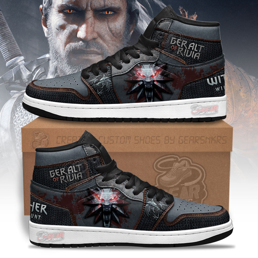 Ideafootwear Geralt of Rivia Symbol The Witcher AJ1 High Sneakers Shoes For Men And Women 1