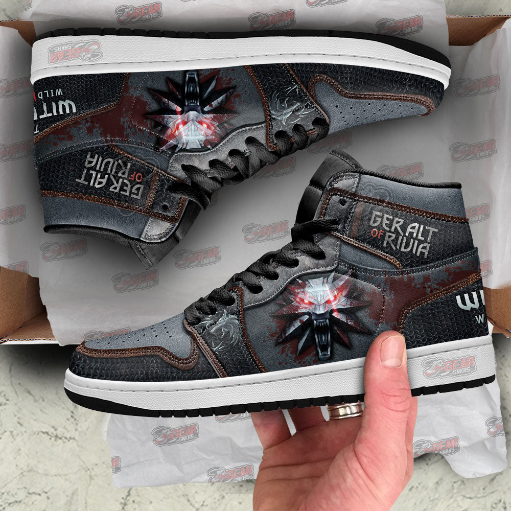 Ideafootwear Geralt of Rivia Symbol The Witcher AJ1 High Sneakers Shoes For Men And Women 1
