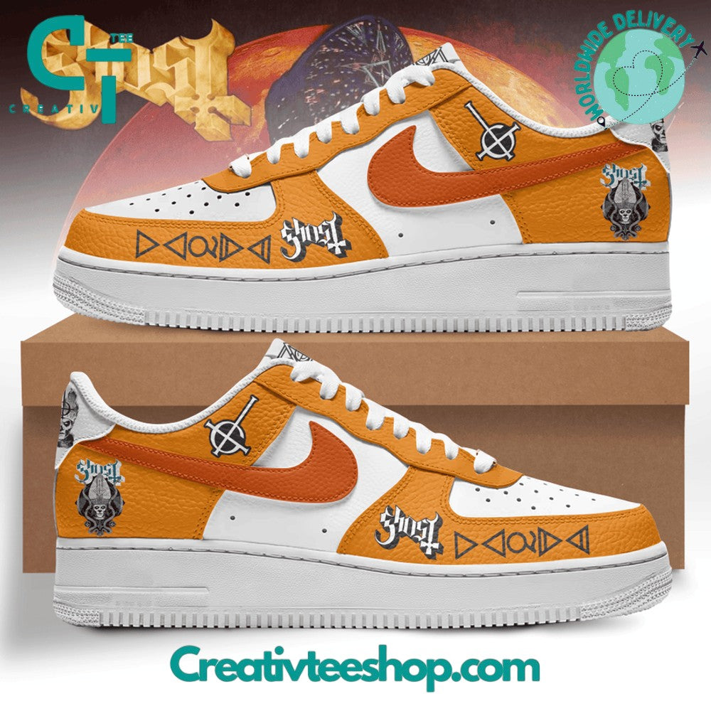 Ideafootwear Ghost Band Orange  Air Low-Top Sneakers Shoes For Men And Women 1