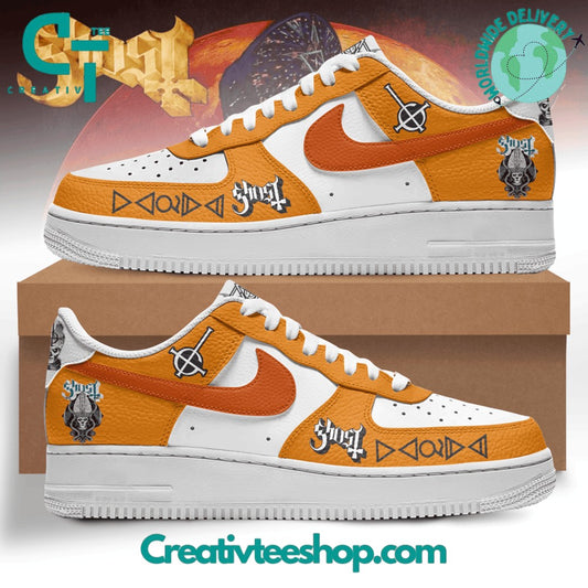 Ideafootwear Ghost Band Orange  Air Low-Top Sneakers Shoes For Men And Women 1