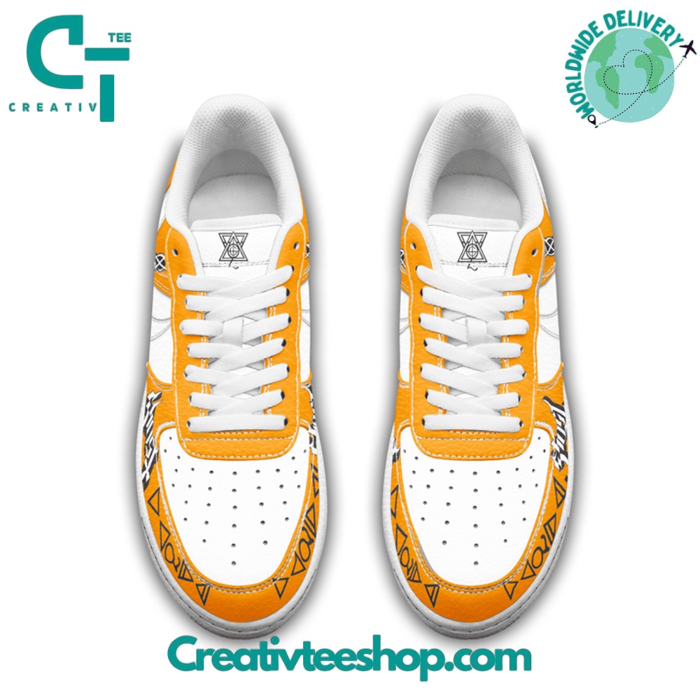 Ideafootwear Ghost Band Orange  Air Low-Top Sneakers Shoes For Men And Women 1