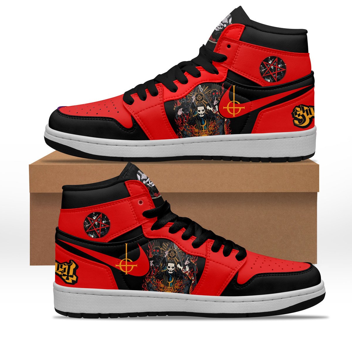 Ideafootwear Ghost AJ1 High Sneakers Shoes For Men And Women 5