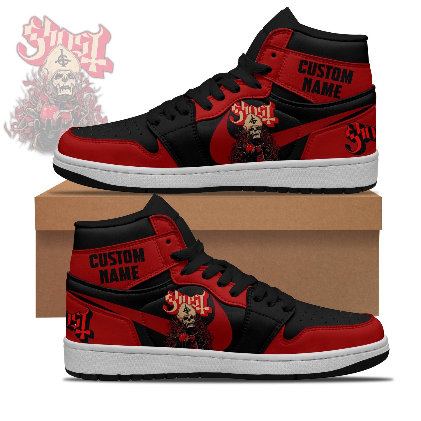 Ideafootwear Ghost AJ1 High Sneakers Shoes For Men And Women 6