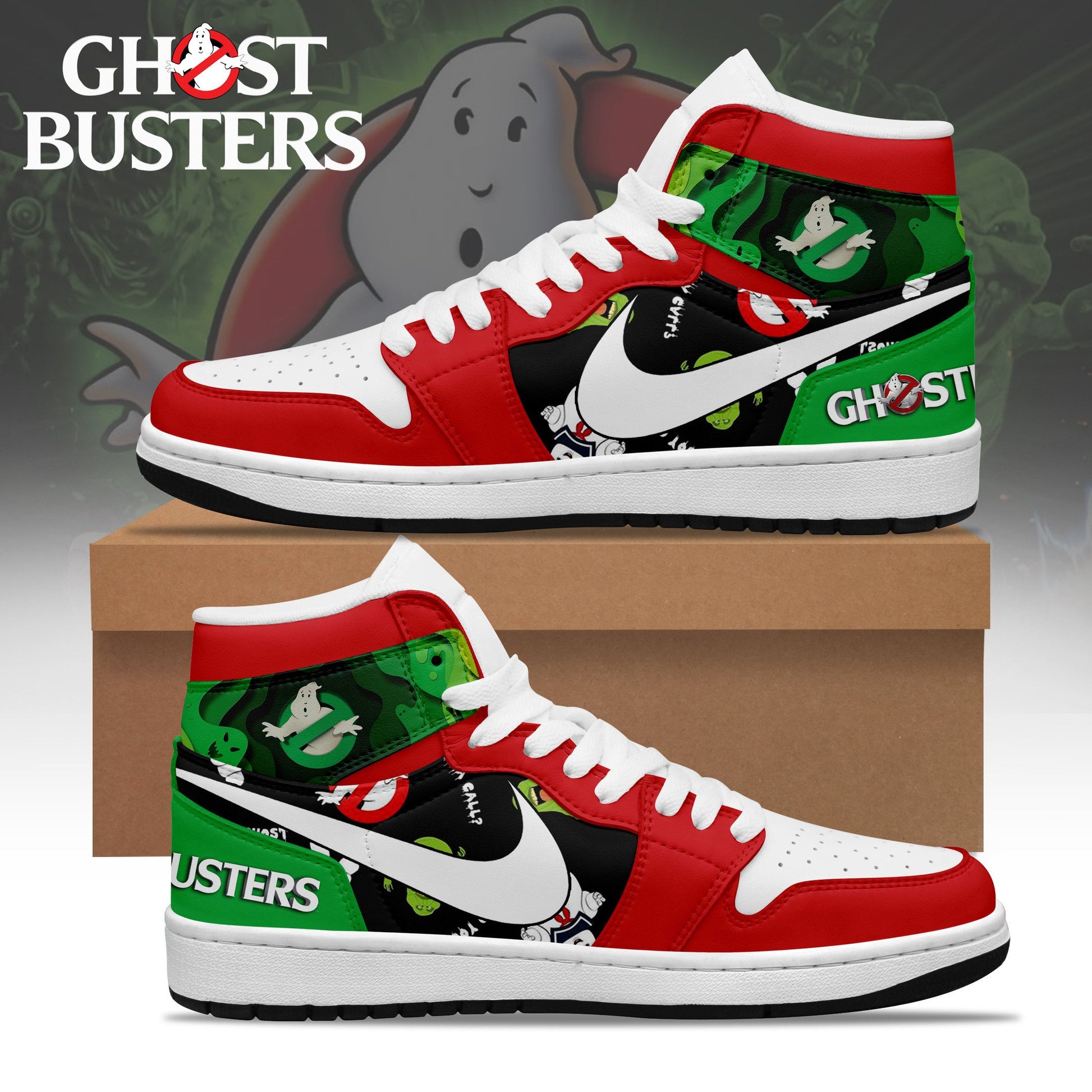 Ideafootwear Ghostbusters AJ1 High Sneakers Shoes For Men And Women 1