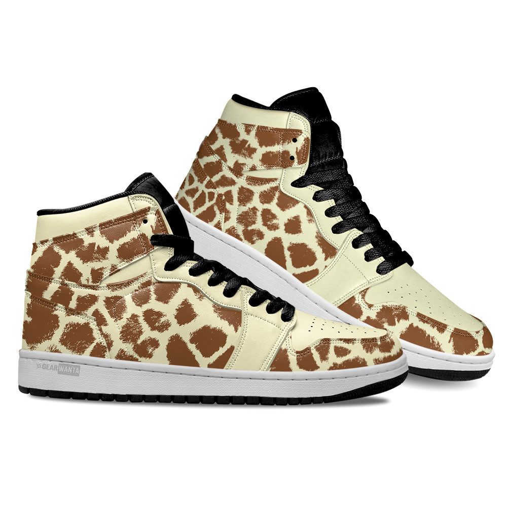 Ideafootwear Giraffe Skin AJ1 High Sneakers Shoes For Men And Women 1
