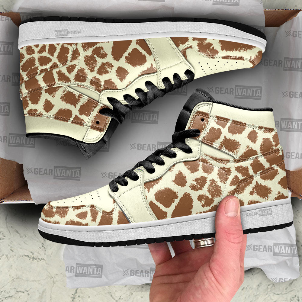 Ideafootwear Giraffe Skin AJ1 High Sneakers Shoes For Men And Women 1