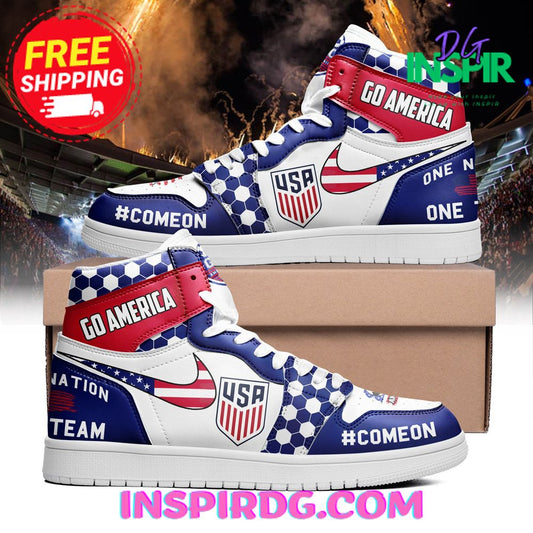 Ideafootwear Go American One Nation One Team USA AJ1 High Sneakers Shoes For Men And Women 1