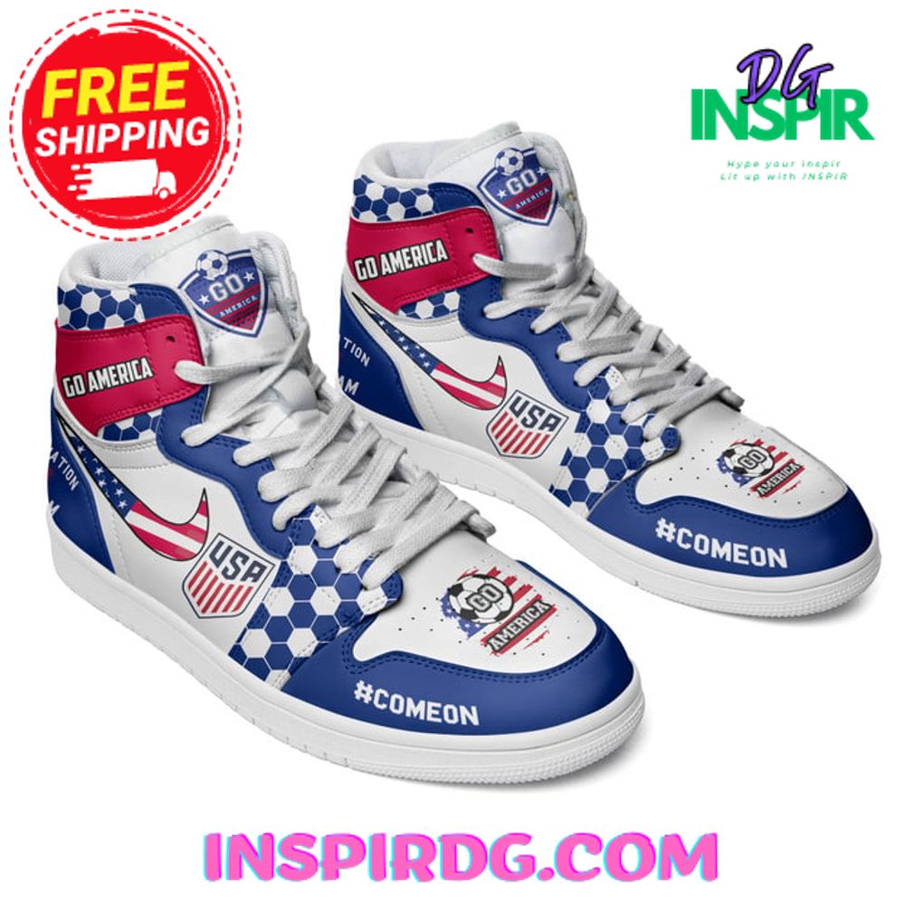 Ideafootwear Go American One Nation One Team USA AJ1 High Sneakers Shoes For Men And Women 1