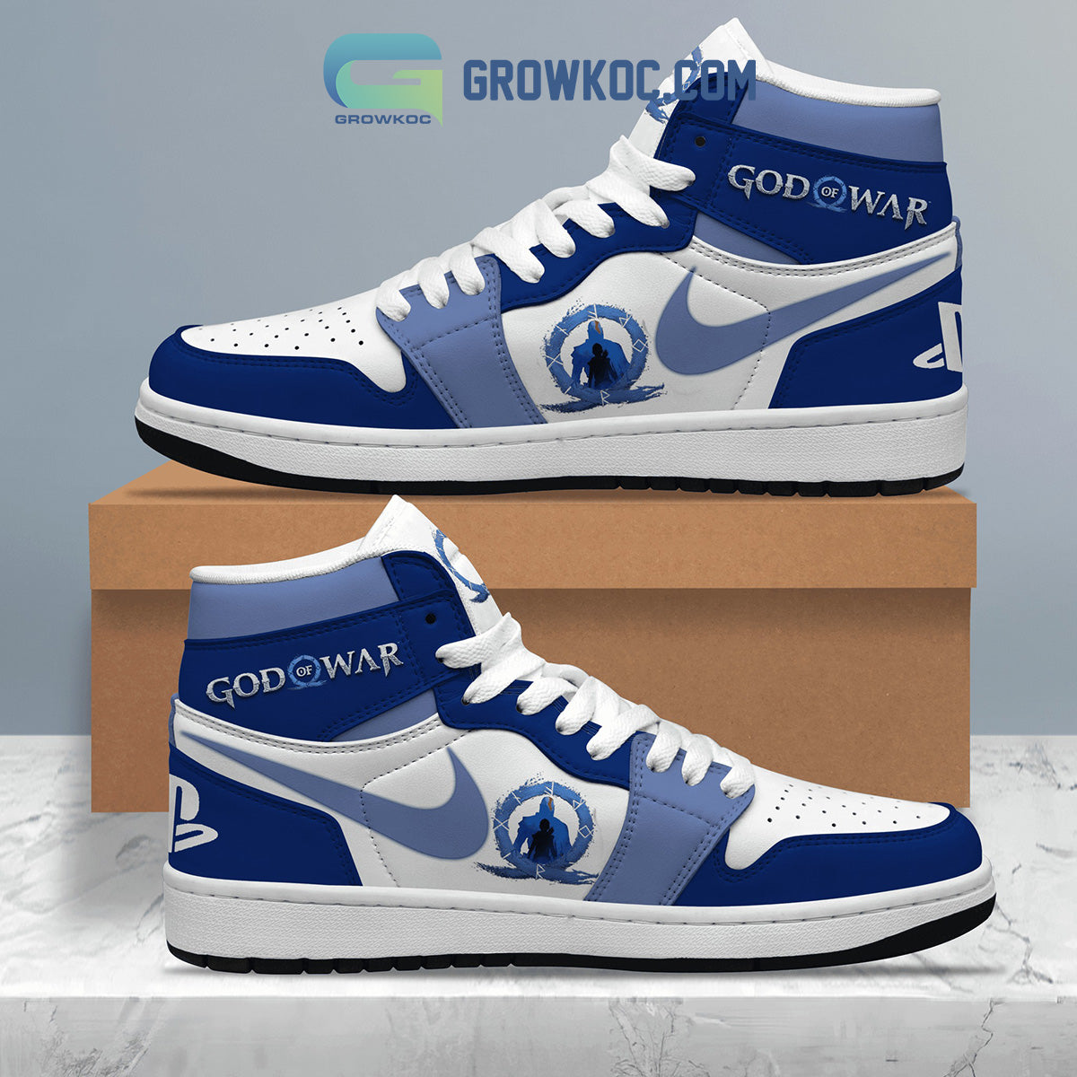 Ideafootwear God Of War AJ1 High Sneakers Shoes For Men And Women 1