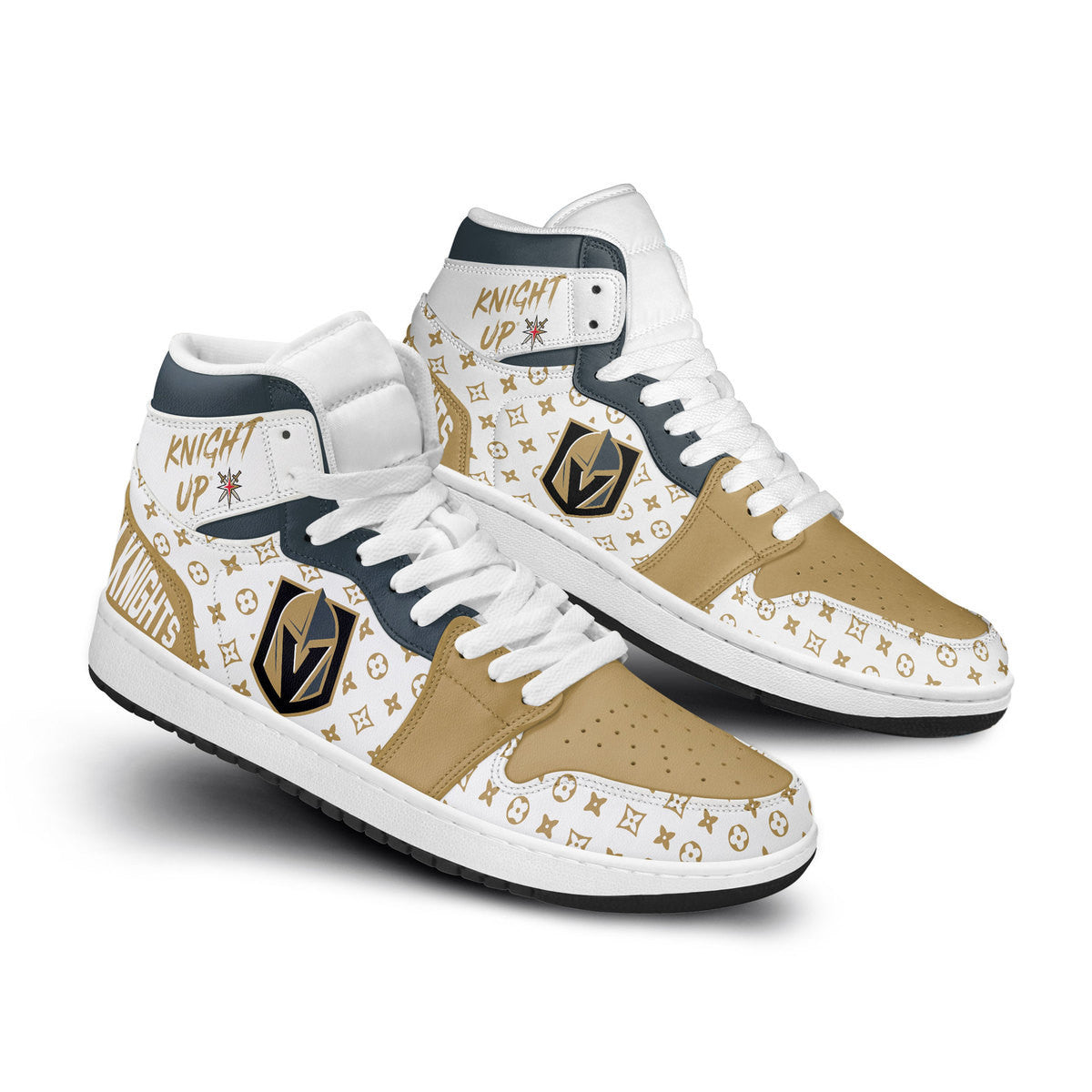 Ideafootwear Golden Knights AJ1 High Sneakers Shoes For Men And Women 2