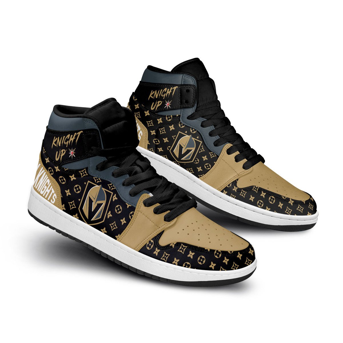Ideafootwear Golden Knights AJ1 High Sneakers Shoes For Men And Women 5