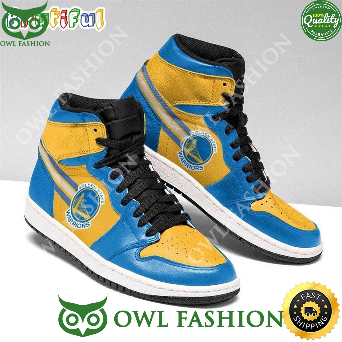 Ideafootwear Golden State Warriors AJ1 High Sneakers Shoes For Men And Women 7