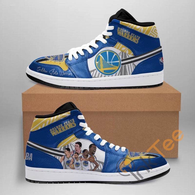 Ideafootwear Golden State Warriors NBA AJ1 High Sneakers Shoes For Men And Women 4