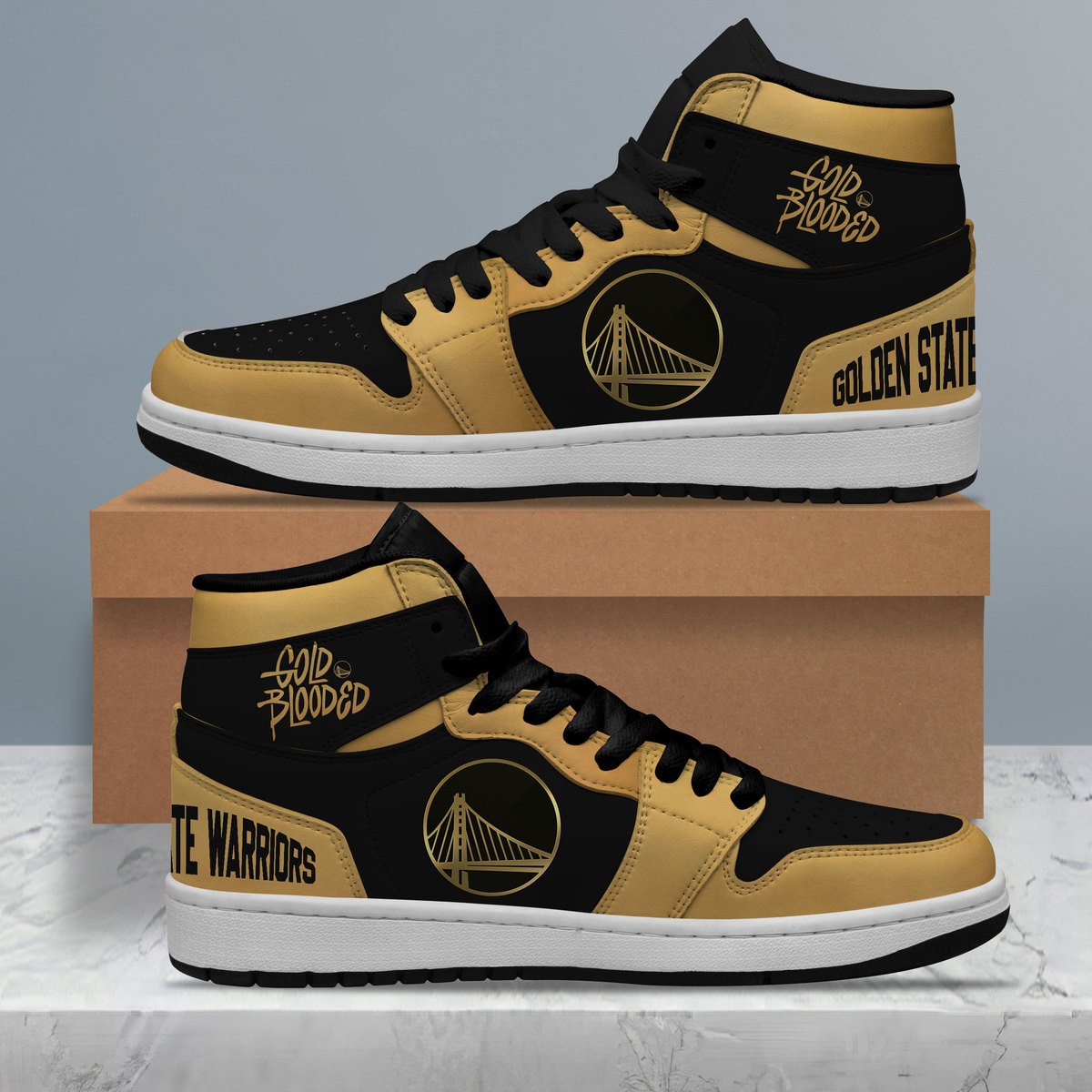 Ideafootwear Golden State Warriors AJ1 High Sneakers Shoes For Men And Women 8