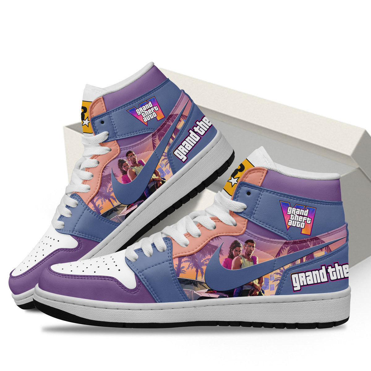 Ideafootwear Grand Theft Auto VI AJ1 High Sneakers Shoes For Men And Women 1