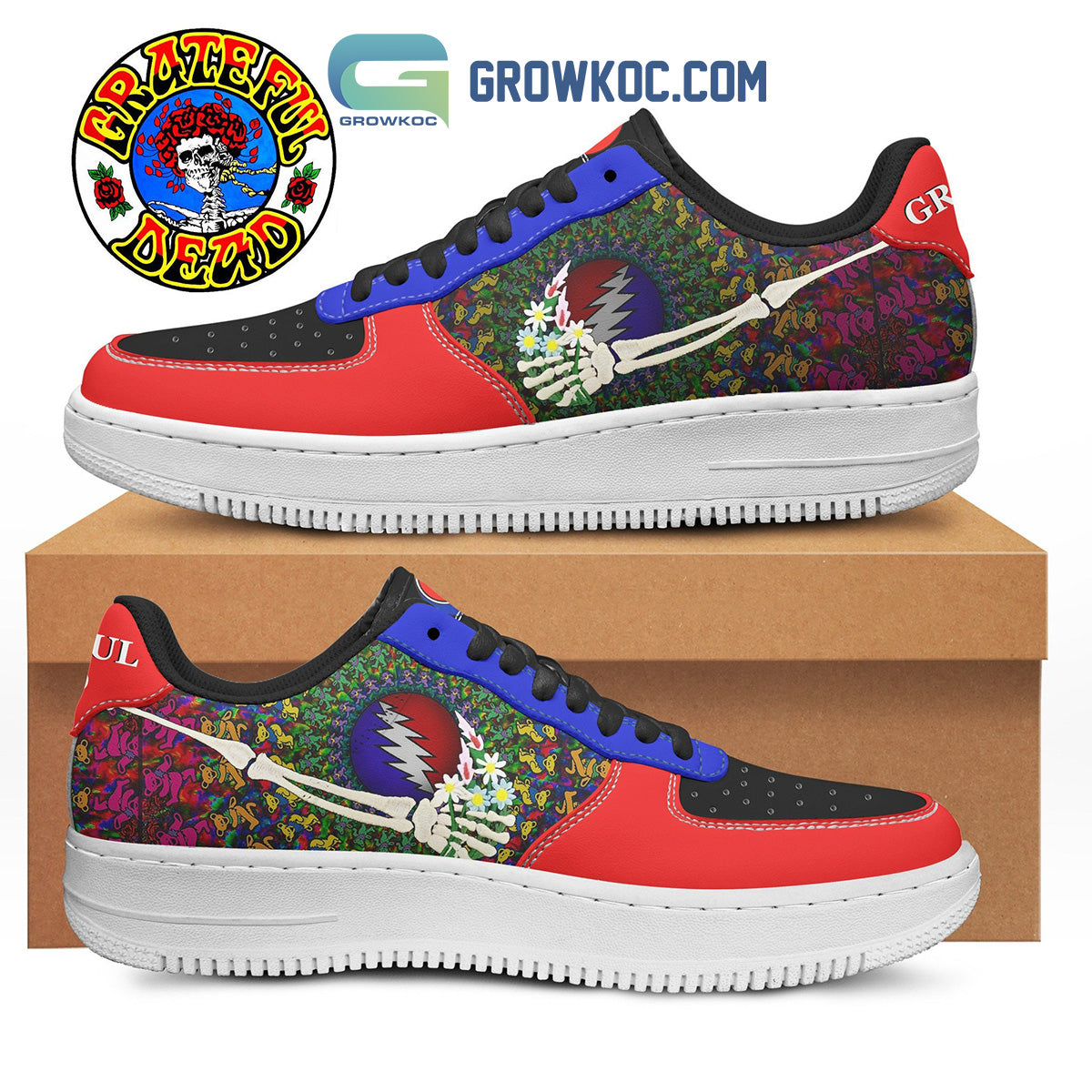 Ideafootwear Grateful Dead Air Low-Top Sneakers Shoes For Men And Women 9