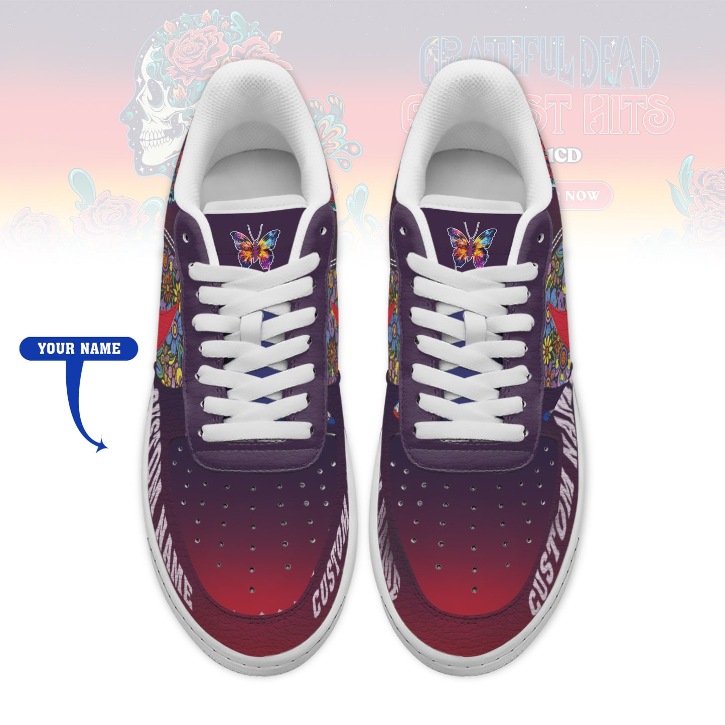 Ideafootwear Grateful Dead Air Low-Top Sneakers Shoes For Men And Women 4