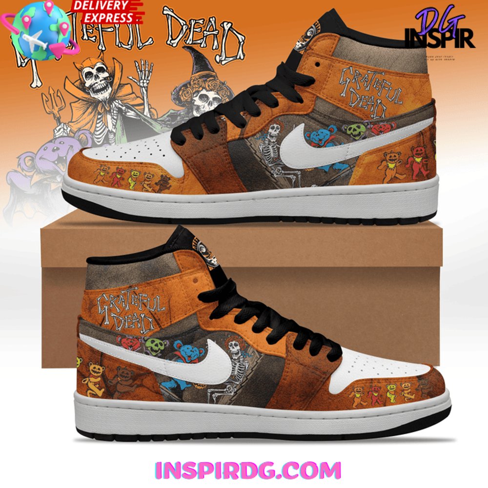 Ideafootwear Grateful Dead AJ1 High Sneakers Shoes For Men And Women 10