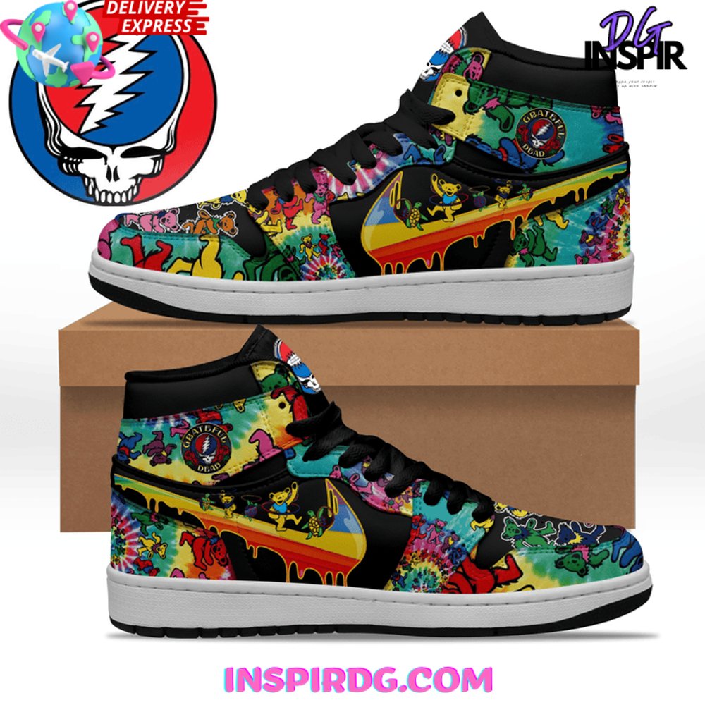 Ideafootwear Grateful Dead AJ1 High Sneakers Shoes For Men And Women 11