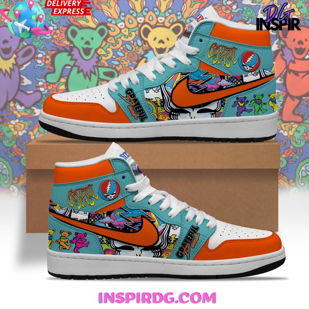 Ideafootwear Grateful Dead AJ1 High Sneakers Shoes For Men And Women 9