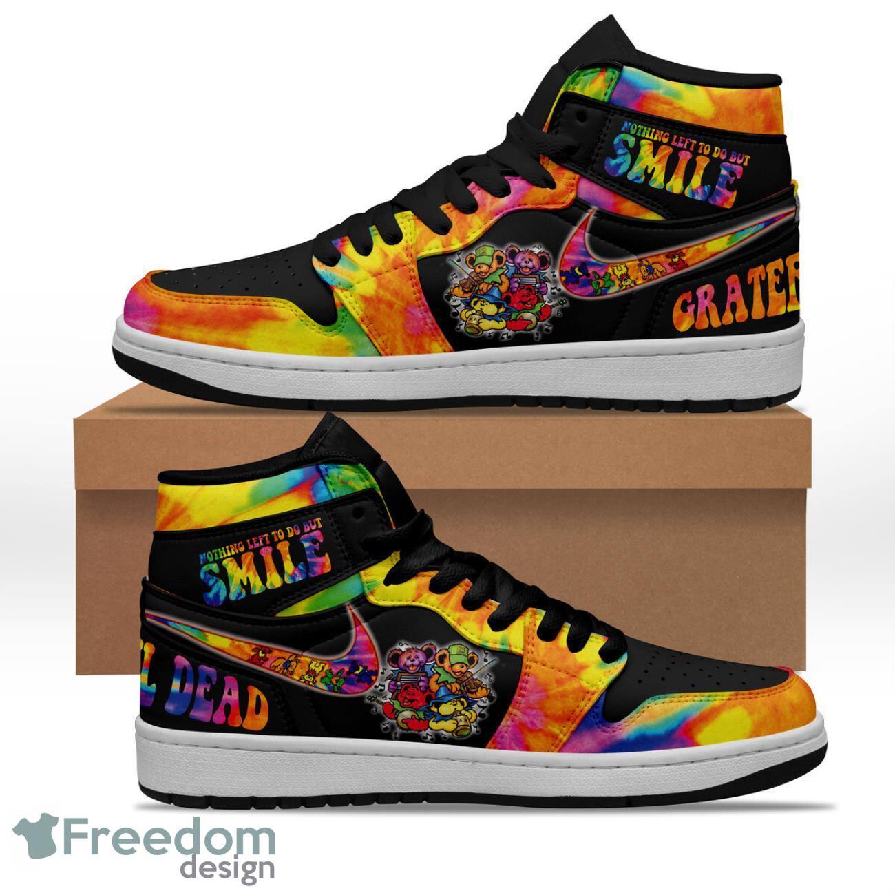 Ideafootwear Grateful Dead AJ1 High Sneakers Shoes For Men And Women 14