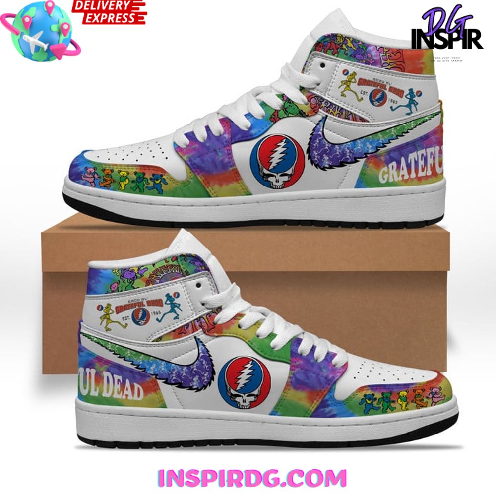 Ideafootwear Grateful Dead AJ1 High Sneakers Shoes For Men And Women 8
