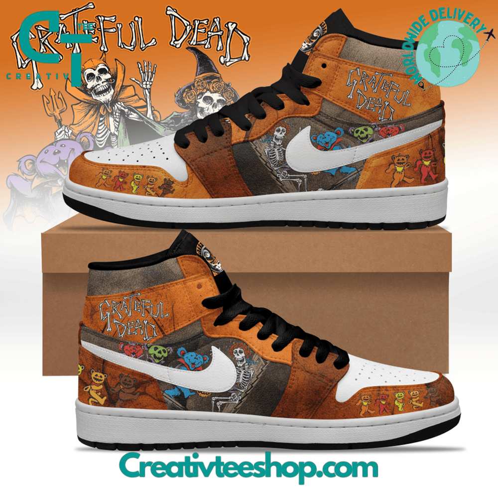 Ideafootwear Grateful Dead AJ1 High Sneakers Shoes For Men And Women 13