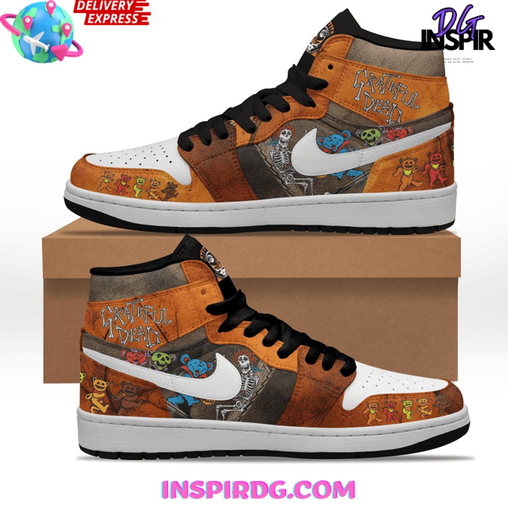 Ideafootwear Grateful Dead AJ1 High Sneakers Shoes For Men And Women 10