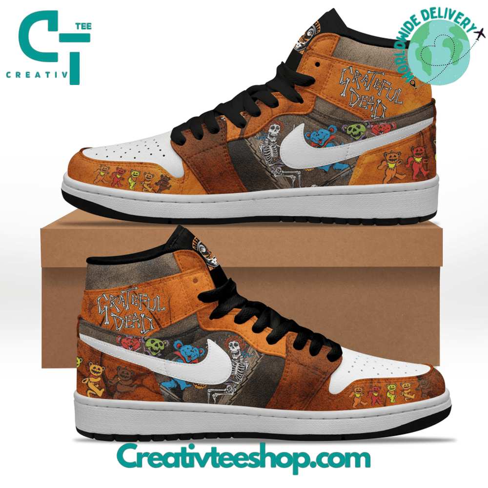 Ideafootwear Grateful Dead AJ1 High Sneakers Shoes For Men And Women 13