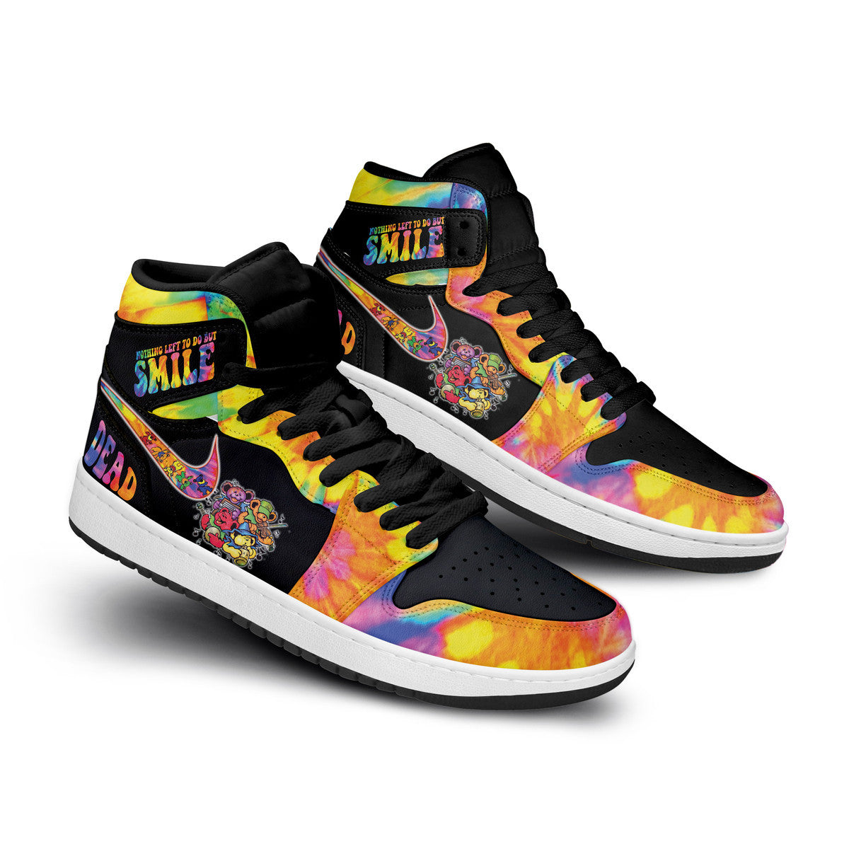 Ideafootwear Grateful Dead AJ1 High Sneakers Shoes For Men And Women 15