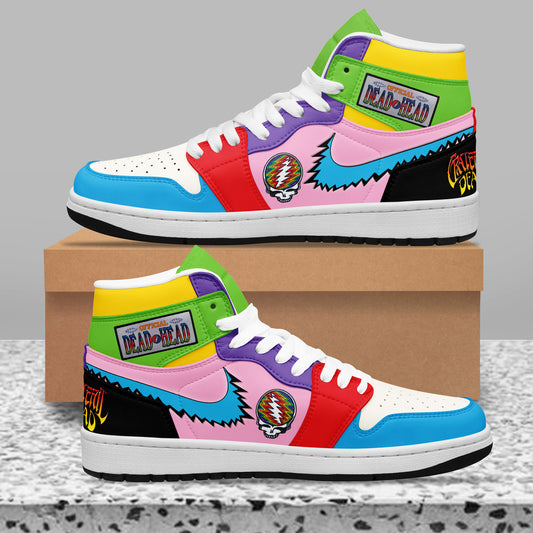 Ideafootwear Grateful Dead AJ1 High Sneakers Shoes For Men And Women 16