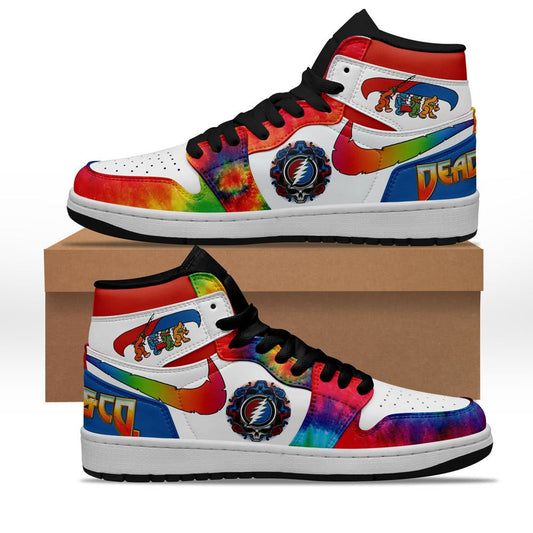 Ideafootwear Grateful Dead AJ1 High Sneakers Shoes For Men And Women 26