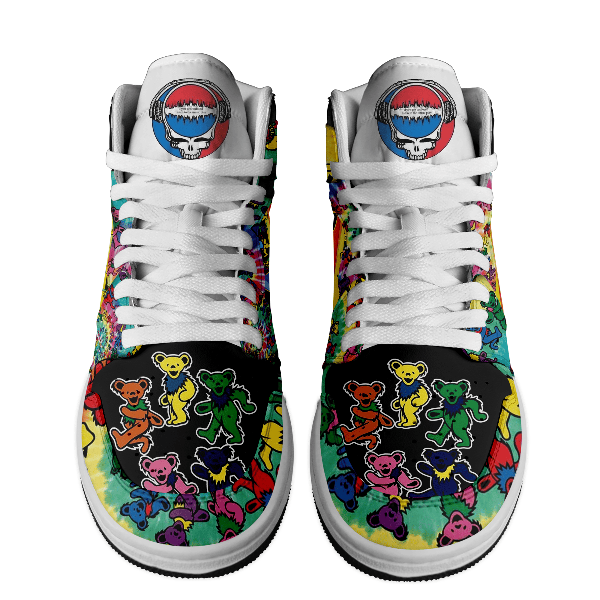 Ideafootwear Grateful Dead AJ1 High Sneakers Shoes For Men And Women 21