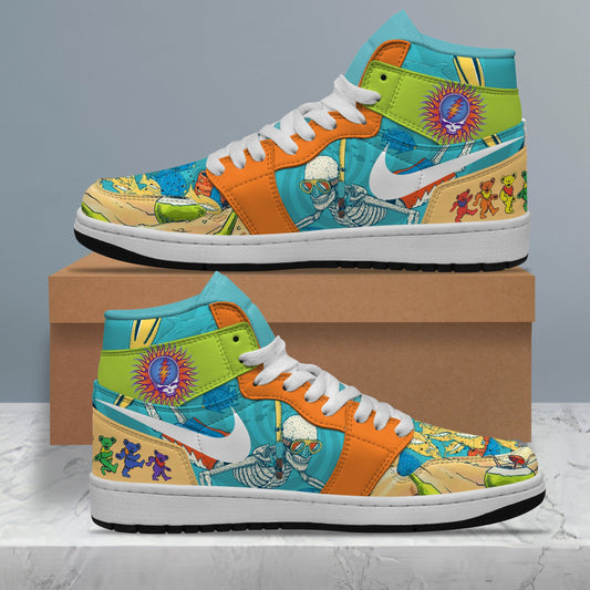 Ideafootwear Grateful Dead AJ1 High Sneakers Shoes For Men And Women 22