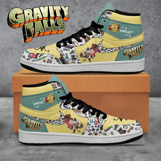 Ideafootwear Gravity Falls AJ1 High Sneakers Shoes For Men And Women 2