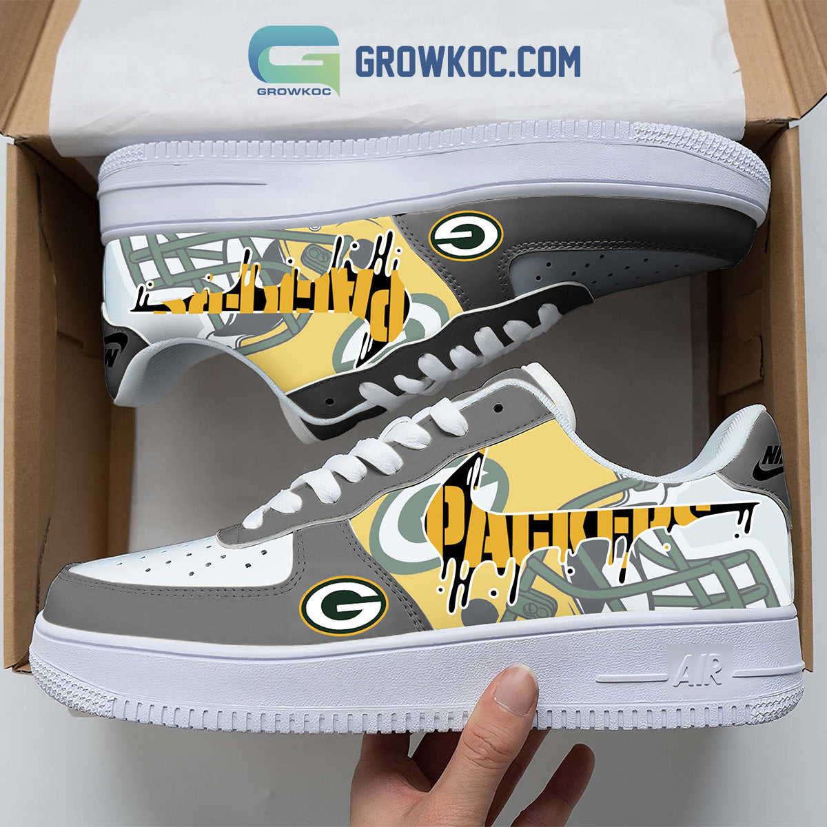 Ideafootwear Green Bay Packers Air Low-Top Sneakers Shoes For Men And Women 4