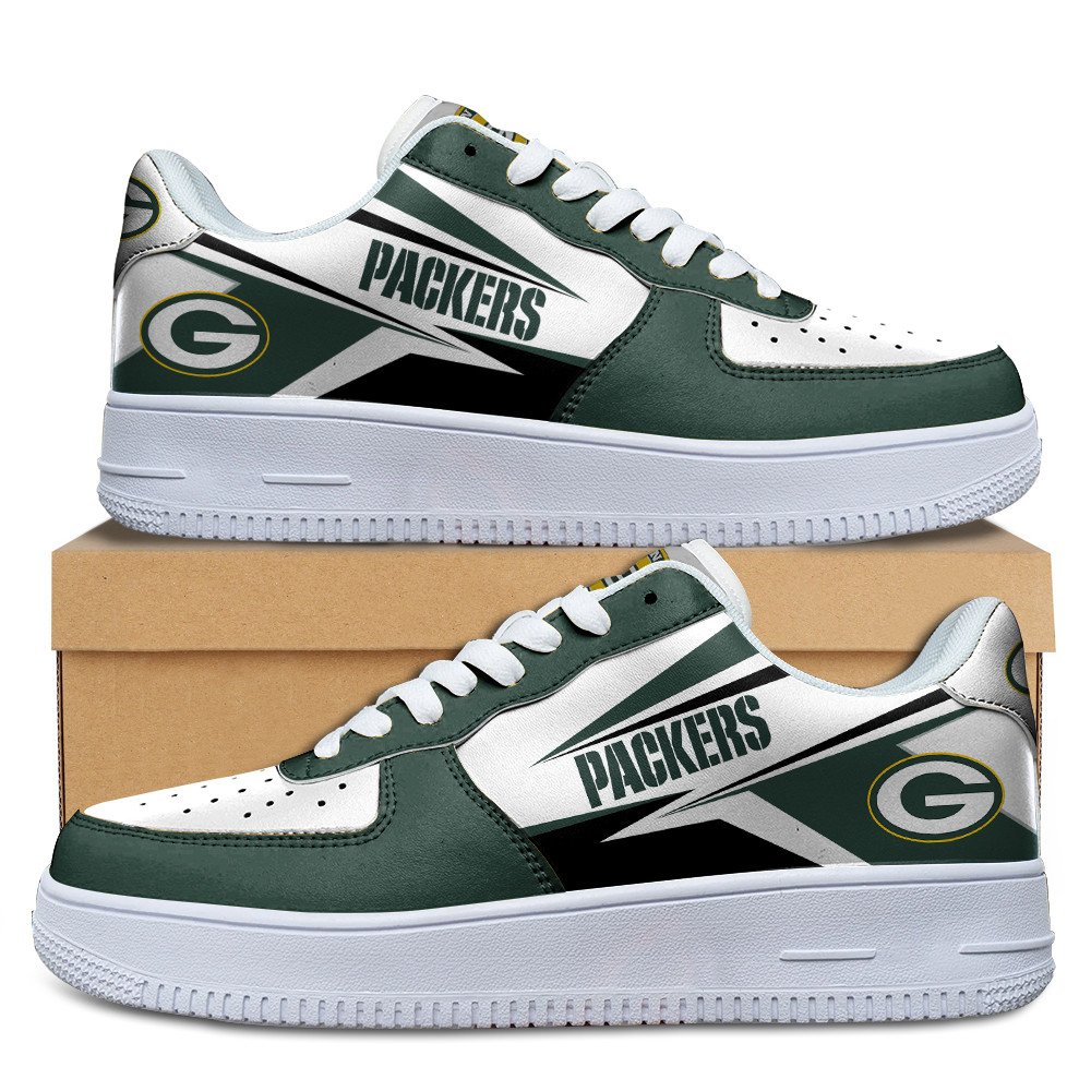 Ideafootwear Green Bay Packers Air Low-Top Sneakers Shoes For Men And Women 3