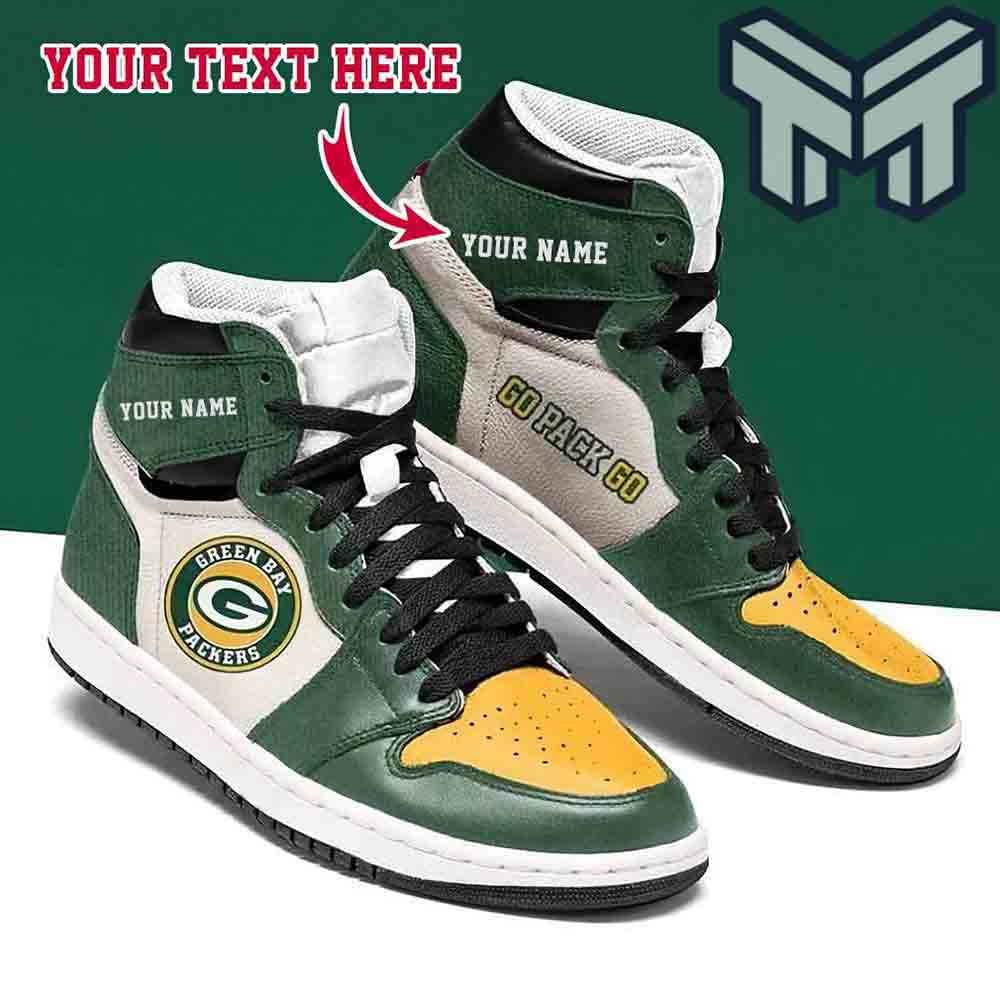Ideafootwear Green Bay Packers AJ1 High Sneakers Shoes For Men And Women 5