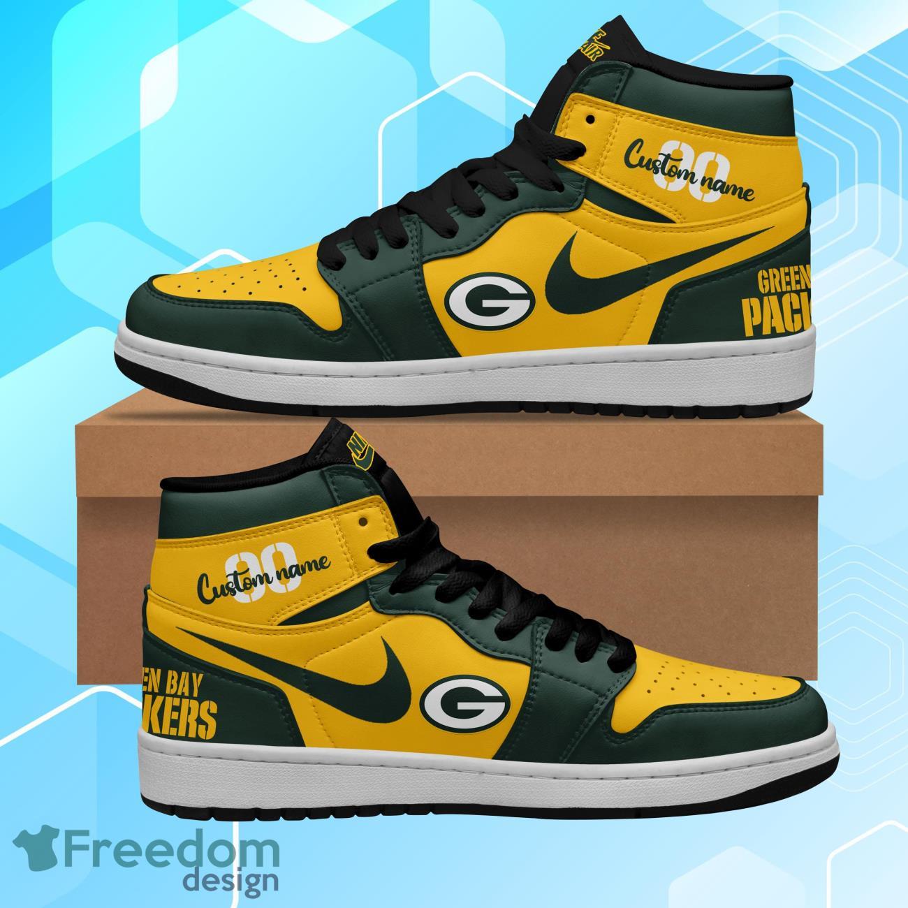 Ideafootwear Green Bay Packers AJ1 High Sneakers Shoes For Men And Women 4